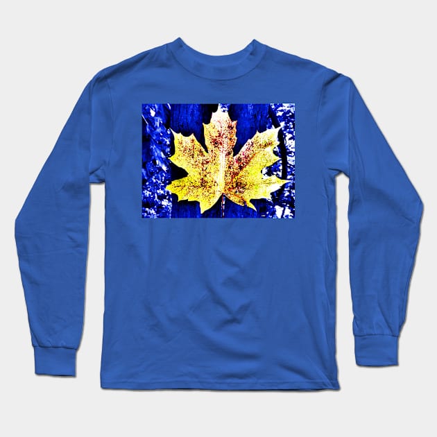 Maple Leaf in Blue Nature Long Sleeve T-Shirt by danieljanda